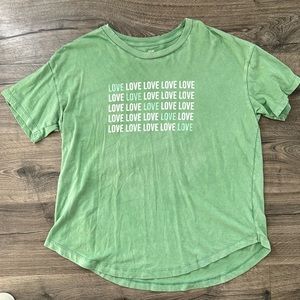 Aerie Oversized Green Love Tee